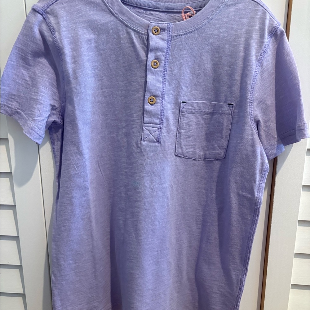 Mini Boden 9-10 Lavender Henley Tee